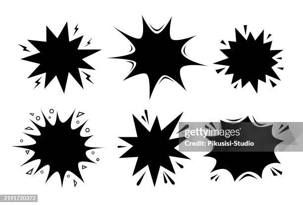 illustrations, cliparts, dessins animés et icônes de style bande dessinée éclat formes éléments de conception graphique - image clipart