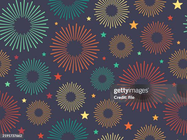 illustrations, cliparts, dessins animés et icônes de feu d’artifice sans couture célébration fond moderne - effets pyrotechniques