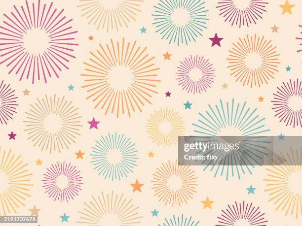 seamless firework celebration modern background - long exposure stars stock illustrations