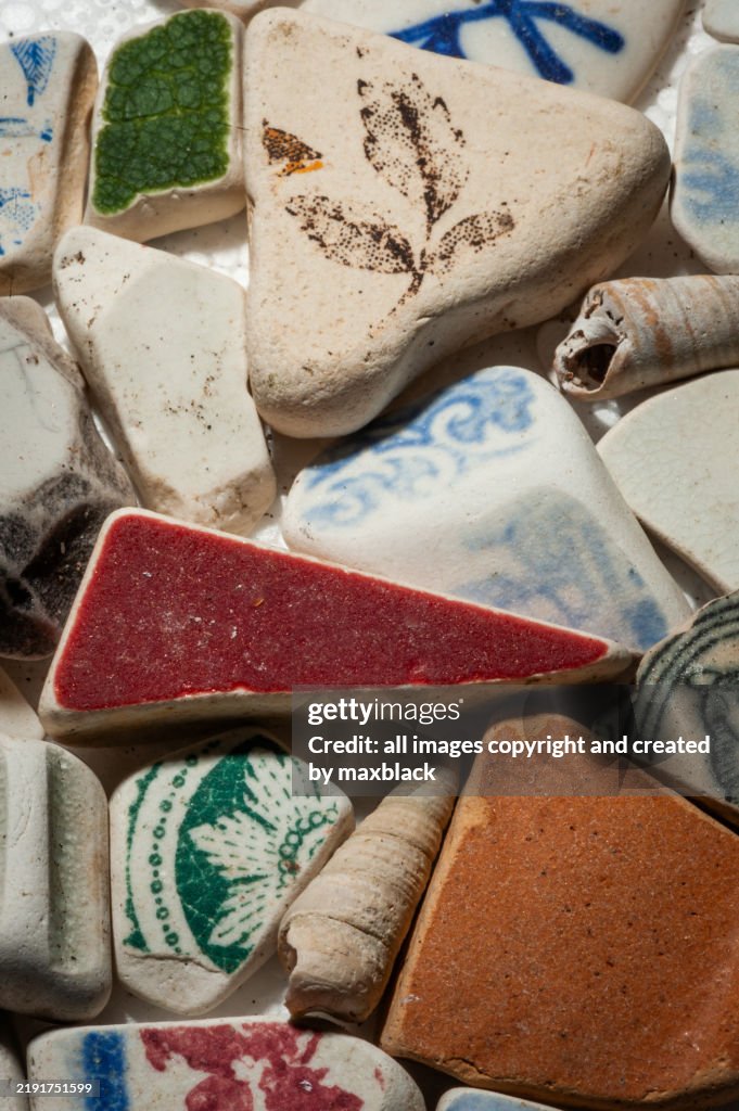 Beach pottery-Scotland.