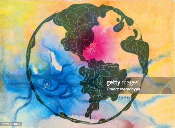 earth polluted - save planet stock illustrations