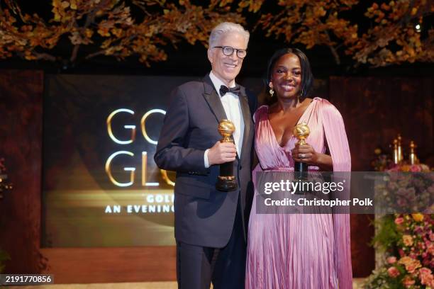 Ted Danson, Viola Davis at the Golden Gala: A Celebration of Excellence at The Beverly Hilton on January 3, 2025 in Beverly Hills, California.