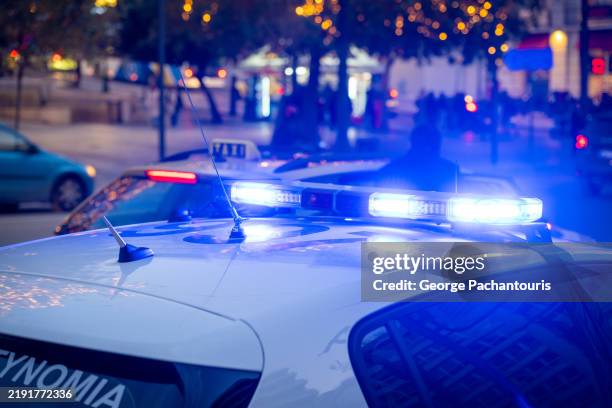 police car sirens close-up - car blinker stock pictures, royalty-free photos & images