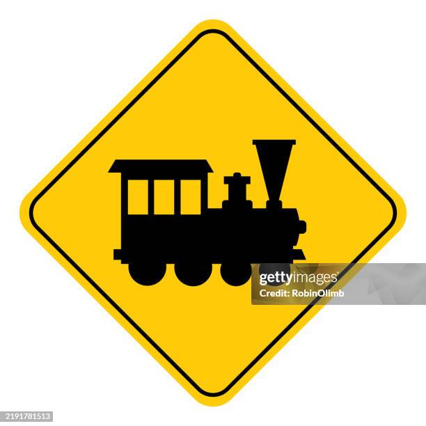 ilustrações de stock, clip art, desenhos animados e ícones de train road sign - locomotiva