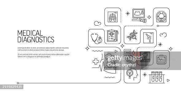 Medical Diagnostics Line Icon Set. Doctor, Hospital, Illness, Patient, Analysis, Laboratory Medical Diagnostics Line Icon Set. Doctor, Hospital, Illness, Patient, Analysis, Laboratory