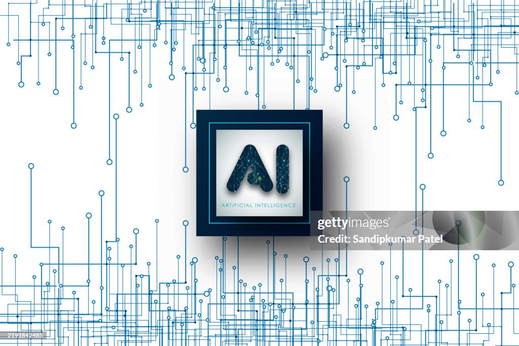 Futuristic chipset processor circuit board digital transformation blue abstract technology background.