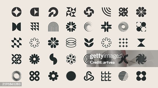 Vector set of minimalism geometric Bauhaus style symbol design elements Vector set of minimalism geometric Bauhaus style symbol design elements