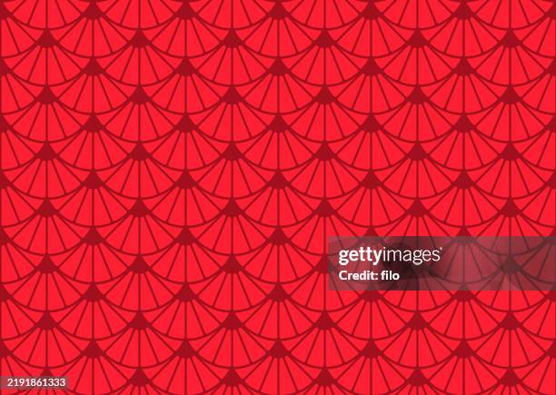 seamless repeating tileable asian culture leaf frond background - asian patterns stock illustrations