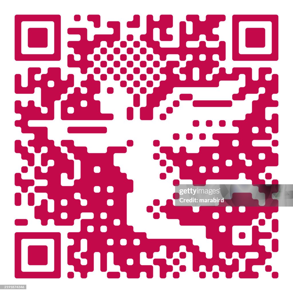 Qr Code Red Angle Angel In Red Qr Code Symbol Of Love And Valentines Day Little Cupid ...