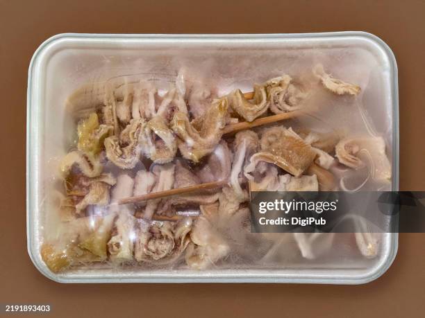 beef tendon skewers (menbrane) from china - beef tendon stock pictures, royalty-free photos & images