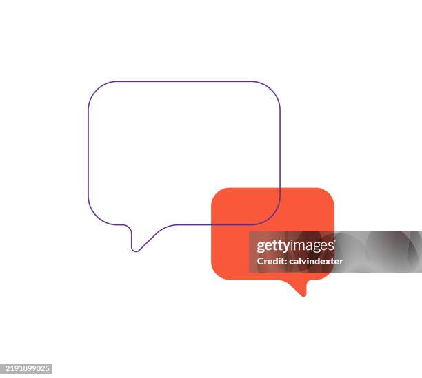 speech bubbles thought ballons thin line designs - video chat bubble stock illustrations