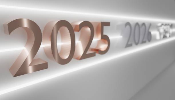 2025: beginning of a futuristic timeline - frise chronologique photos et images de collection