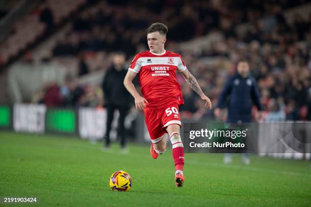 Ben Doak participates in the Sky Bet Championship match between Middlesbrough and Cardiff City at the Riverside Stadium in Middlesbrough, England, on...