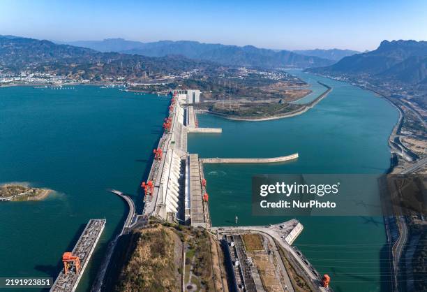 The Three Gorges Dam is seen in Yichang, Hubei province, China, on January 5, 2025.