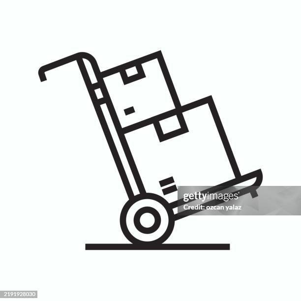 e-commerce related line icon. editable stroke - mall security stock illustrations