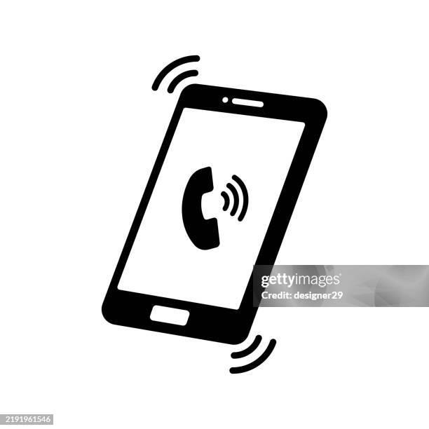 smartphone and incoming call icon vector design - using phone stock illustrations