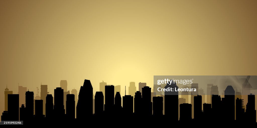 Houston Skyline Silhouette (All Buildings Are Complete and Moveable)