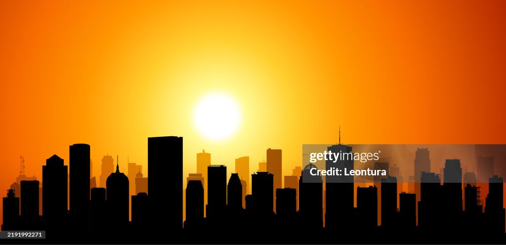 Boston Skyline Silhouette (All Buildings Are Complete and Moveable)