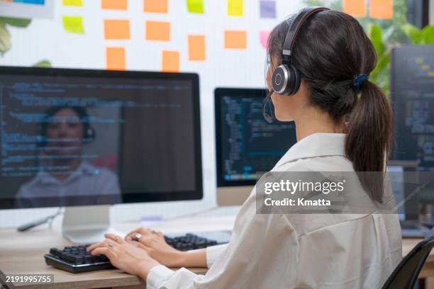 Computer Data Entry Using Headset Image 4,703 Headset Woman Monitor Stock Photos, High-Res Pictures, and Images ...