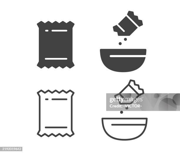 sachet - illustration icons flavour - sachet stock illustrations