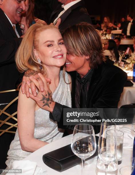 Nicole Kidman, Keith Urban during the 82nd Annual Golden Globes held at The Beverly Hilton on January 05, 2025 in Beverly Hills, California.