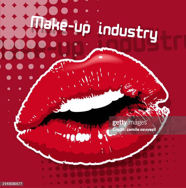 make-up shopping place - lip gloss stock illustrations