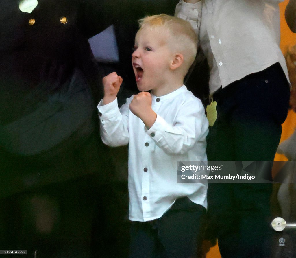 Zara Tindall And Family Attend New Year's Day Racing Meet At Cheltenham Racecourse