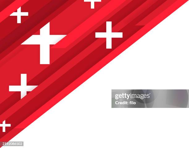 roter abgewinkelter abstrakter geschichteter hintergrund - schweizer kreuz stock-grafiken, -clipart, -cartoons und -symbole