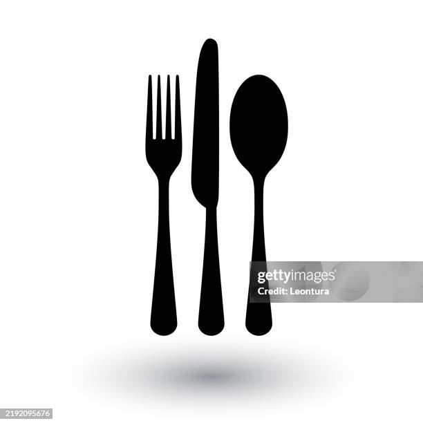 ilustrações de stock, clip art, desenhos animados e ícones de cutlery silhouette - faca-de-cozinha