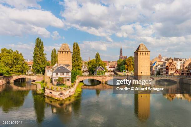 old skyline of strasbourg alsace france - estrasburgo fotografías e imágenes de stock