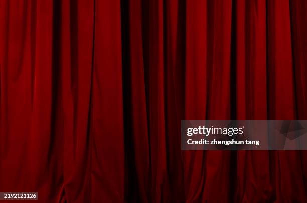 dramatic red curtain - velvet stock pictures, royalty-free photos & images