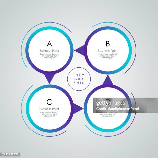 business-infografik-vorlage. reise in 4 schritten. - vier gegenstände stock-grafiken, -clipart, -cartoons und -symbole