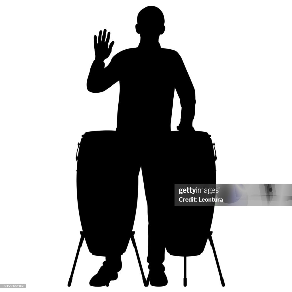 Man Playing Drums Silhouette