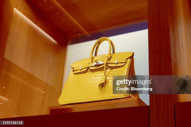 Hermes Birkin bag in a window display at a KaDeWe department store in Berlin, Germany, on Friday, Jan. 3, 2025. German inflation accelerated more...
