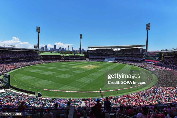General view of the stadium during day three of the Fifth Men's Test Match in the Border-Gavaskar Trophy series between Australia and India at Sydney...