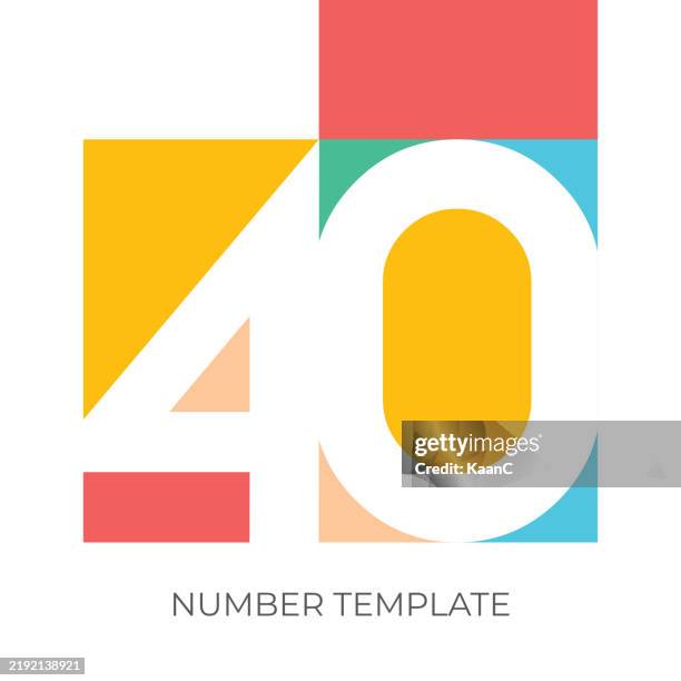 number 40. abstract concept anniversary number vector stock illustration - 40th anniversary stock illustrations