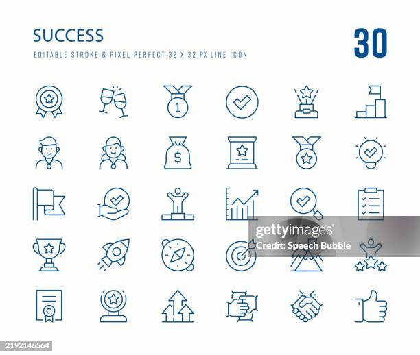 success icon set - scoring stock illustrations