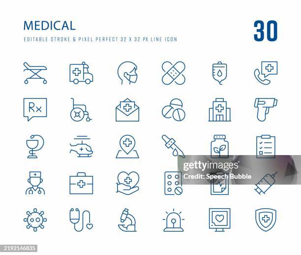 medizinische icon-set - rettungssanitäter stock-grafiken, -clipart, -cartoons und -symbole
