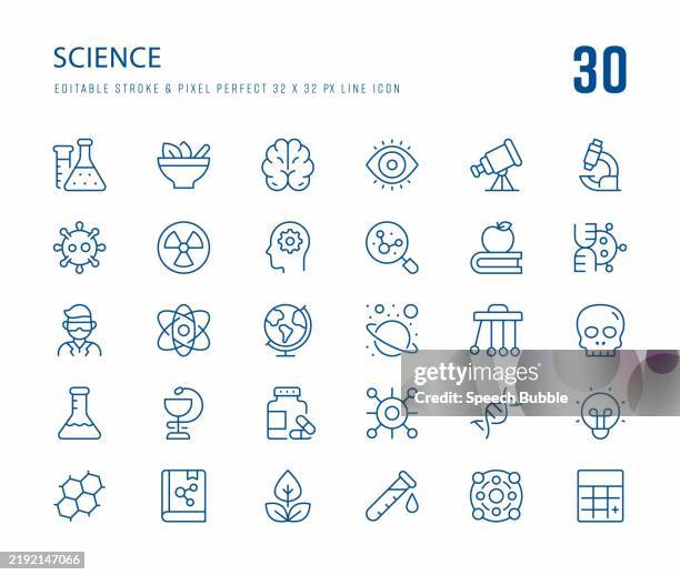 science icon set - encyclopaedia stock illustrations