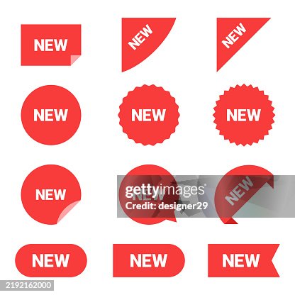 New stickers set vector design New stickers set vector design