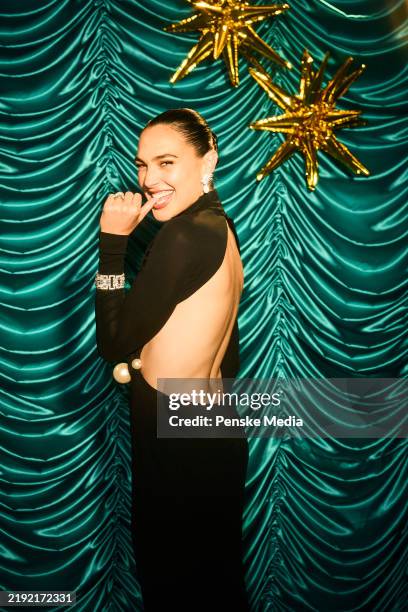 Gal Gadot photographed backstage during the 82nd Annual Golden Globes held at the Beverly Hilton on January 05, 2025 in Beverly Hills, California.