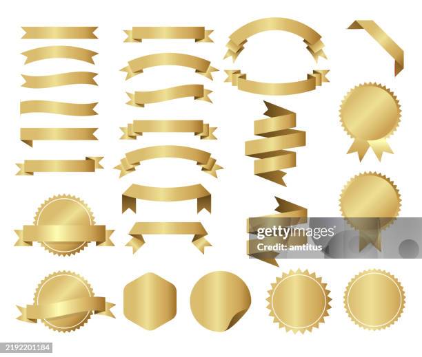 ilustraciones, imágenes clip art, dibujos animados e iconos de stock de cintas de oro - pancarta