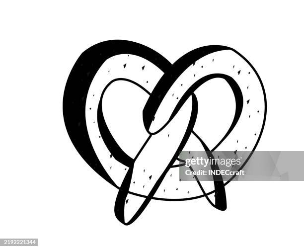 pretzel - salted stock illustrations