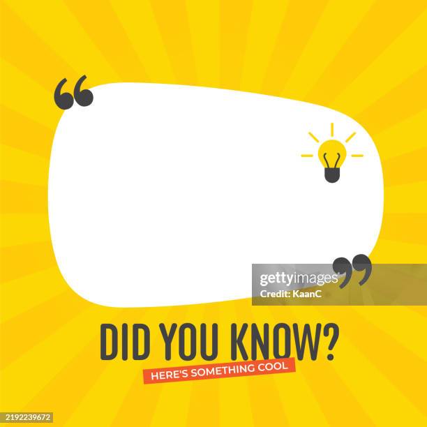 did you know? speech bubble with light bulb shape. unique abstract graphic elements. modern style vector. big sale banner promotion background with abstract shape stock illustration - light bulb frame stock illustrations