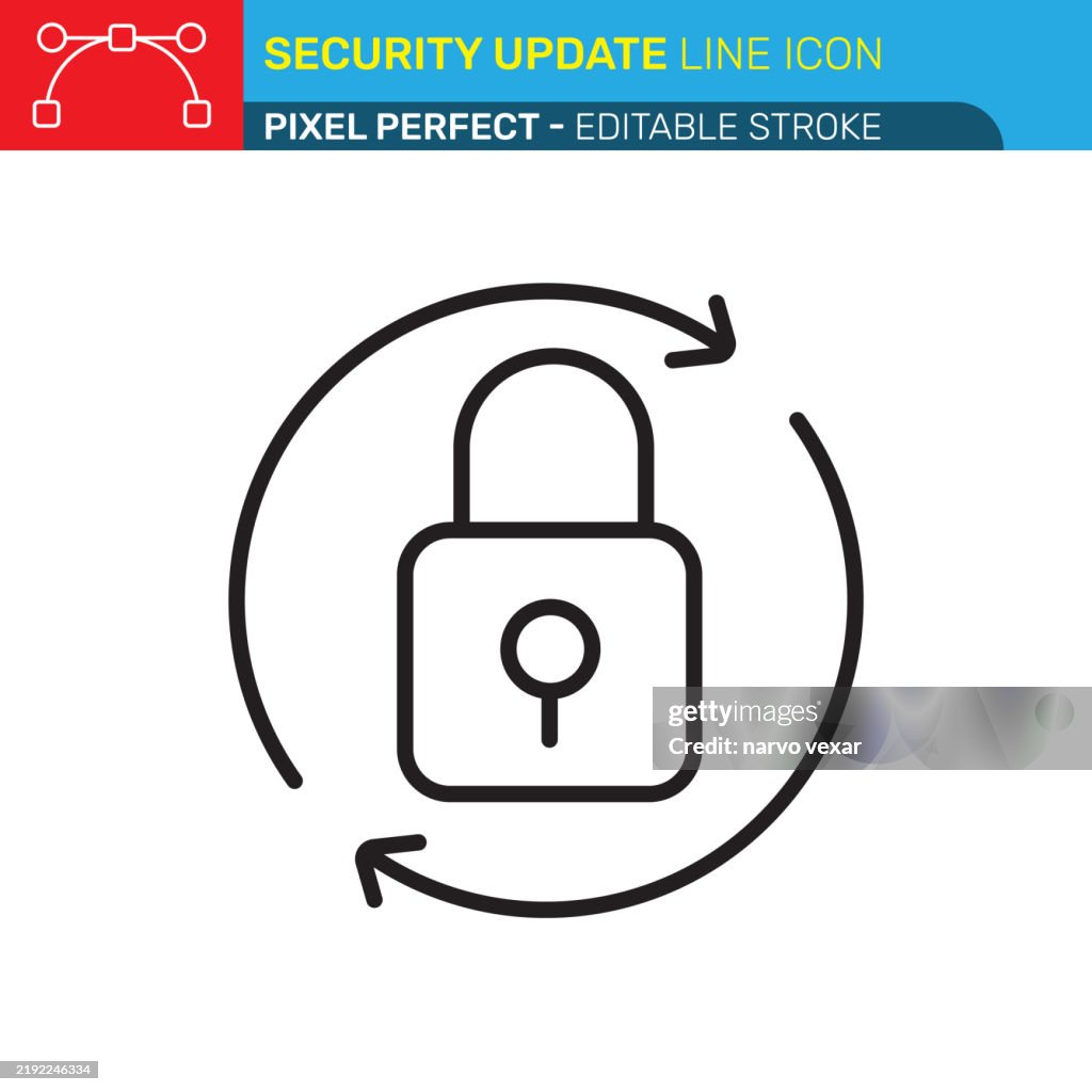 Security Update Icon Padlock With Circular Arrows Representing Software ...