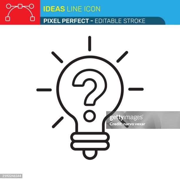 stockillustraties, clipart, cartoons en iconen met lightbulb icon with question mark, innovation symbol, minimalist design, black and white, idea generation, problem-solving, curiosity, editable stroke, pixel perfect. pixel perfect - editable stroke - ui, ux vector icons. - vragen