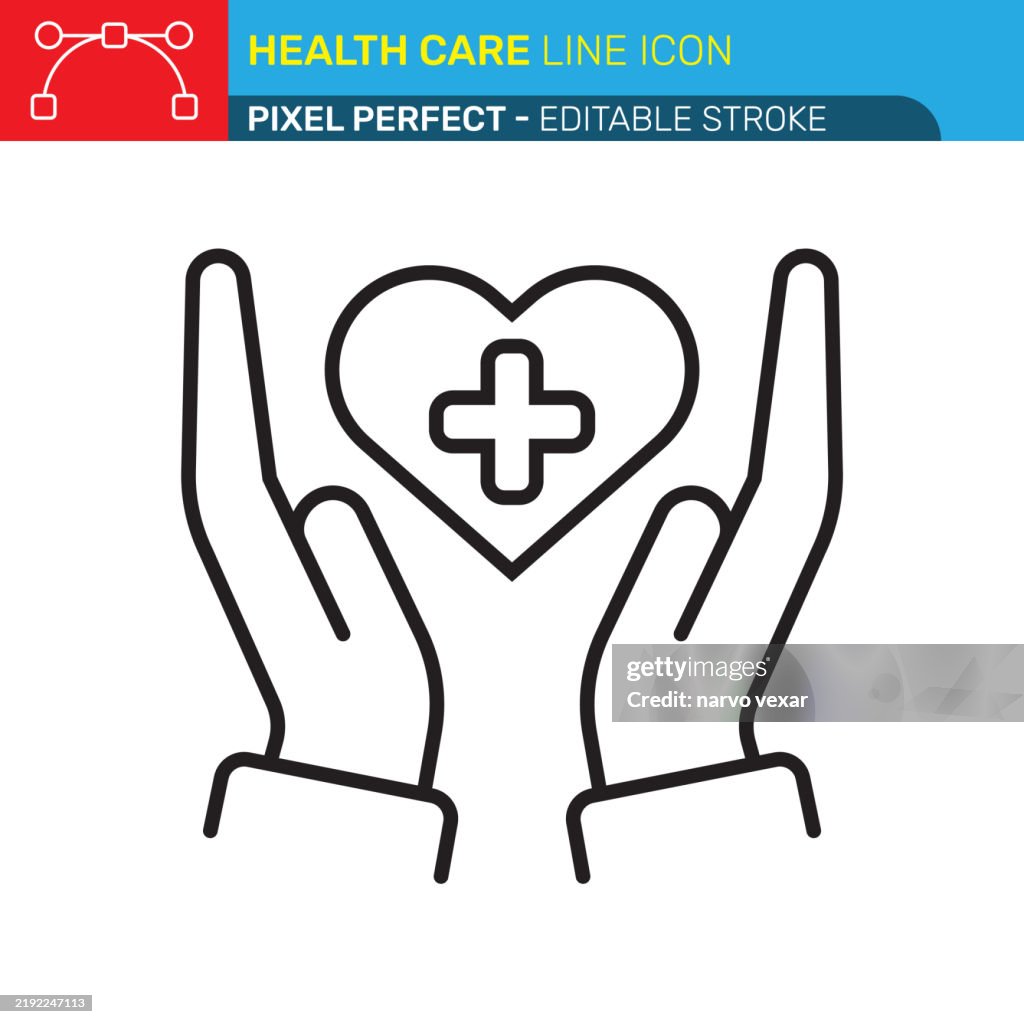 Icono de línea de atención médica - Pixel perfecto - Trazo editable - UI, iconos vectoriales UX.