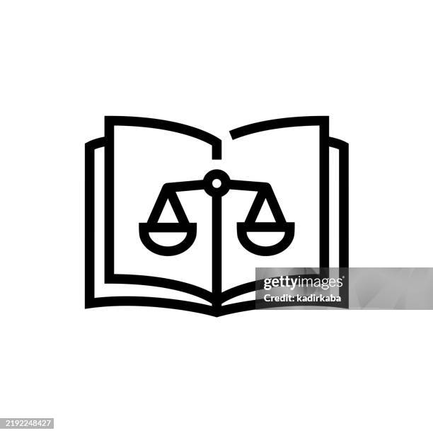 illustrazioni stock, clip art, cartoni animati e icone di tendenza di icona della linea del libro di legge. governo, avvocato, diritto. - studio legale