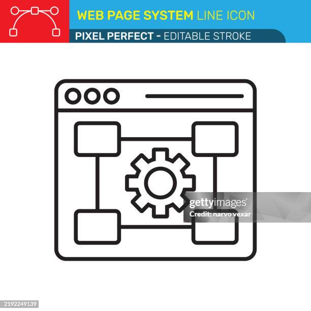 web page system line icon - pixel perfect - editable stroke - ui, ux vector icons. - app development process stock illustrations