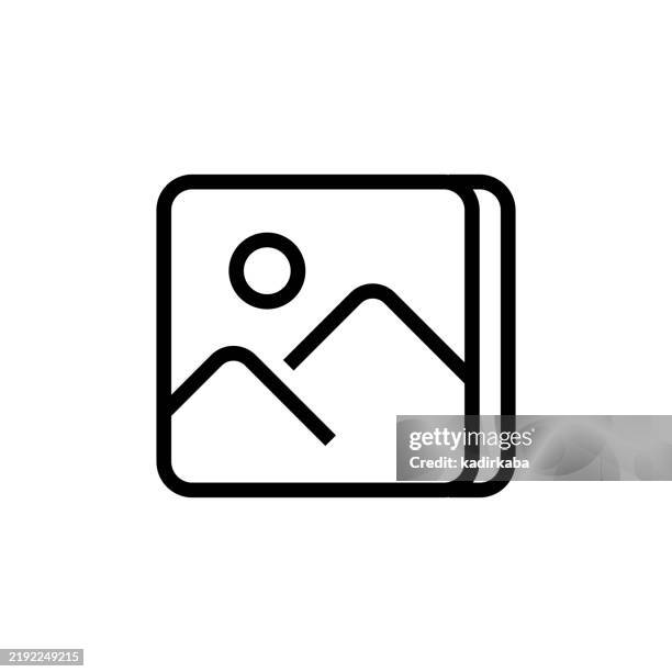 multimedia and images line icon. - illustrator icon stock illustrations